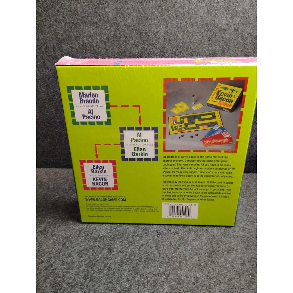 Vintage 1997 Six Degrees Of Kevin Bacon Board Game Brand New Sealed in Box